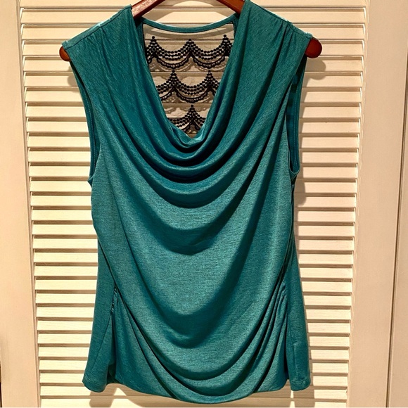 ALYX Drape Front Lace Back Sleeveless Blouse Top XL - Picture 14 of 16